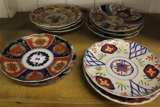 11 Imari plates